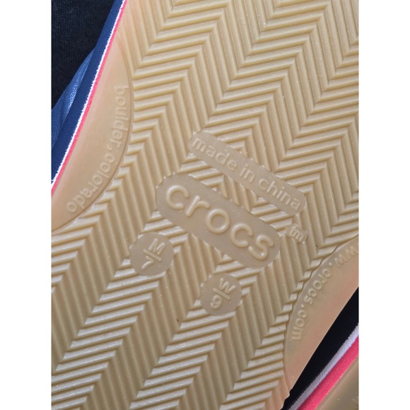 Crocs Crocband Flip Flops Mens 7 Navy‎ Blue Red White Sporty Sandals 11033 main image 5